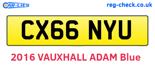 CX66NYU are the vehicle registration plates.