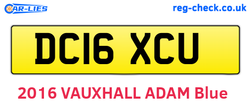 DC16XCU are the vehicle registration plates.