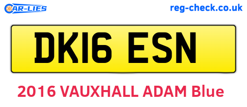 DK16ESN are the vehicle registration plates.