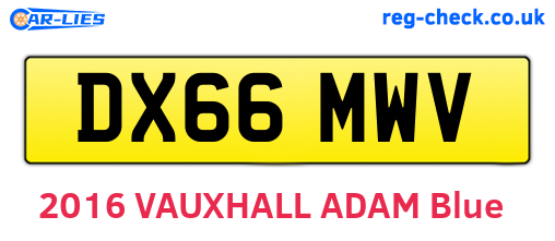 DX66MWV are the vehicle registration plates.
