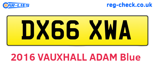 DX66XWA are the vehicle registration plates.