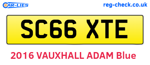 SC66XTE are the vehicle registration plates.