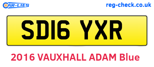 SD16YXR are the vehicle registration plates.