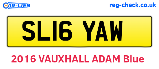 SL16YAW are the vehicle registration plates.