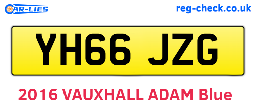 YH66JZG are the vehicle registration plates.