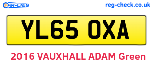 YL65OXA are the vehicle registration plates.