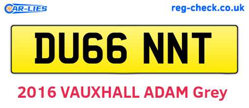 DU66NNT are the vehicle registration plates.