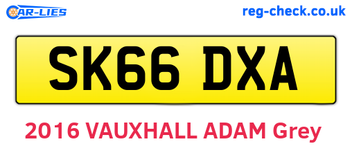 SK66DXA are the vehicle registration plates.