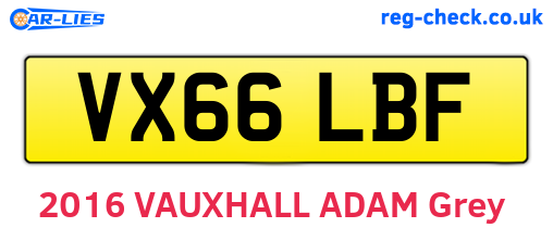 VX66LBF are the vehicle registration plates.