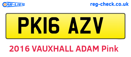 PK16AZV are the vehicle registration plates.
