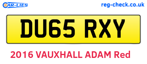DU65RXY are the vehicle registration plates.