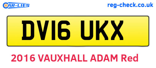 DV16UKX are the vehicle registration plates.