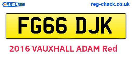 FG66DJK are the vehicle registration plates.