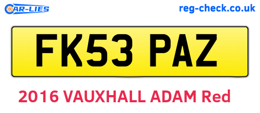 FK53PAZ are the vehicle registration plates.