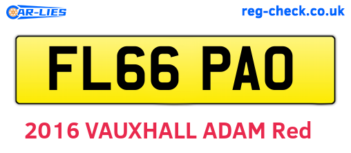 FL66PAO are the vehicle registration plates.