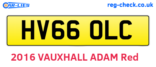 HV66OLC are the vehicle registration plates.