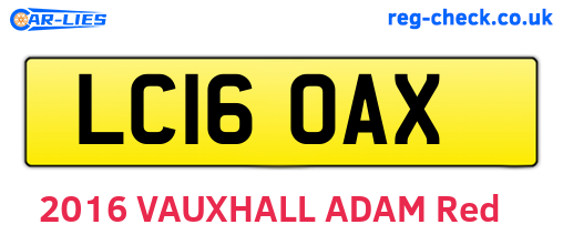 LC16OAX are the vehicle registration plates.