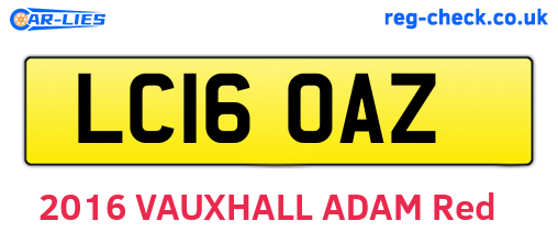 LC16OAZ are the vehicle registration plates.
