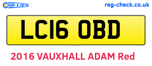LC16OBD are the vehicle registration plates.