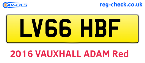 LV66HBF are the vehicle registration plates.