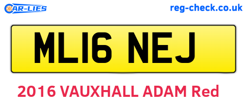 ML16NEJ are the vehicle registration plates.