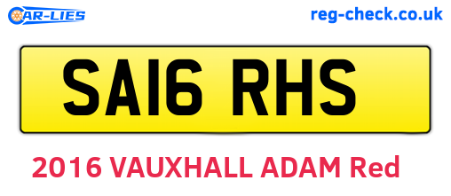 SA16RHS are the vehicle registration plates.