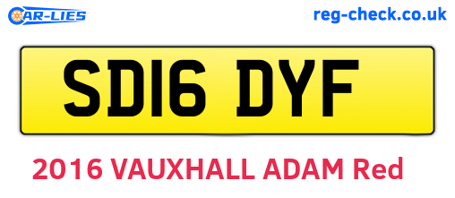 SD16DYF are the vehicle registration plates.