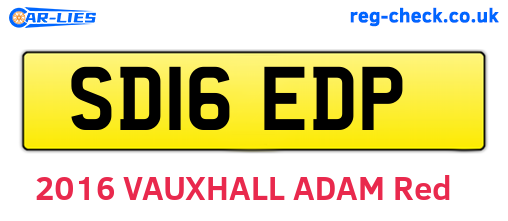 SD16EDP are the vehicle registration plates.
