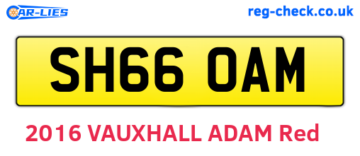 SH66OAM are the vehicle registration plates.
