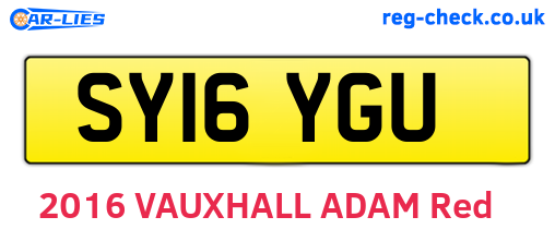 SY16YGU are the vehicle registration plates.