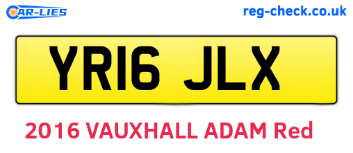 YR16JLX are the vehicle registration plates.