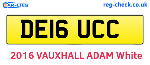 DE16UCC are the vehicle registration plates.
