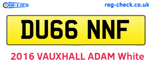 DU66NNF are the vehicle registration plates.