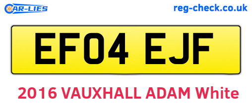 EF04EJF are the vehicle registration plates.
