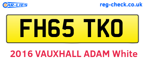 FH65TKO are the vehicle registration plates.