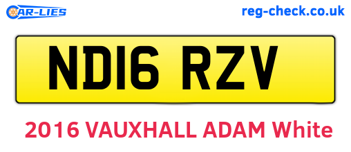 ND16RZV are the vehicle registration plates.
