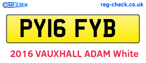 PY16FYB are the vehicle registration plates.