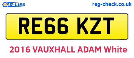 RE66KZT are the vehicle registration plates.