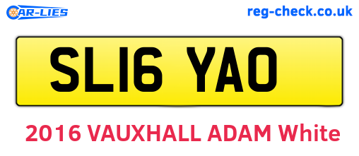 SL16YAO are the vehicle registration plates.