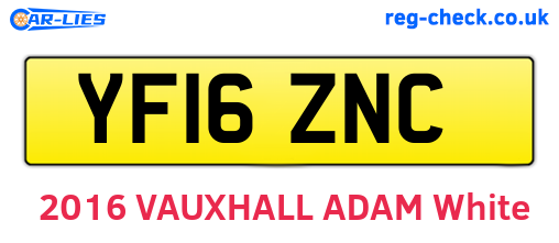 YF16ZNC are the vehicle registration plates.