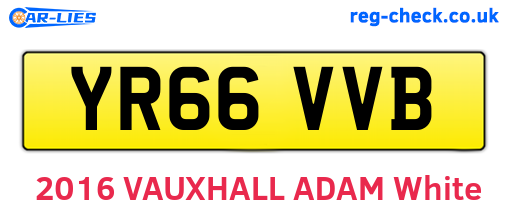 YR66VVB are the vehicle registration plates.