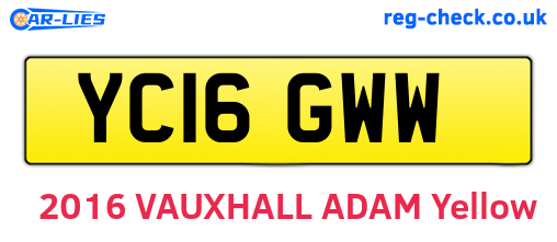 YC16GWW are the vehicle registration plates.