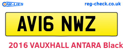 AV16NWZ are the vehicle registration plates.