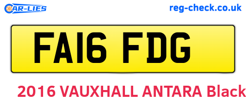 FA16FDG are the vehicle registration plates.