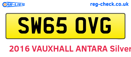SW65OVG are the vehicle registration plates.