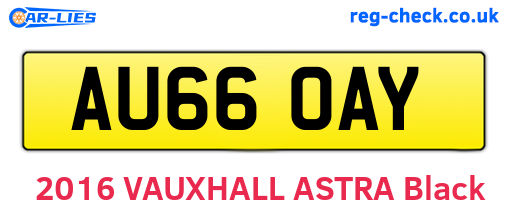 AU66OAY are the vehicle registration plates.