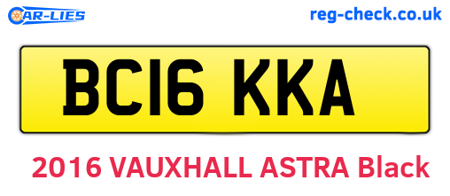 BC16KKA are the vehicle registration plates.