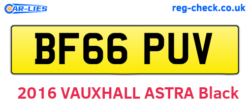 BF66PUV are the vehicle registration plates.