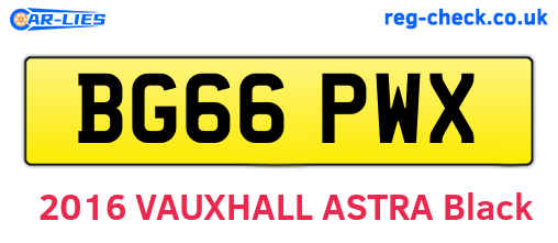 BG66PWX are the vehicle registration plates.