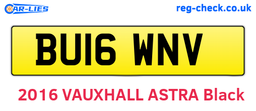 BU16WNV are the vehicle registration plates.